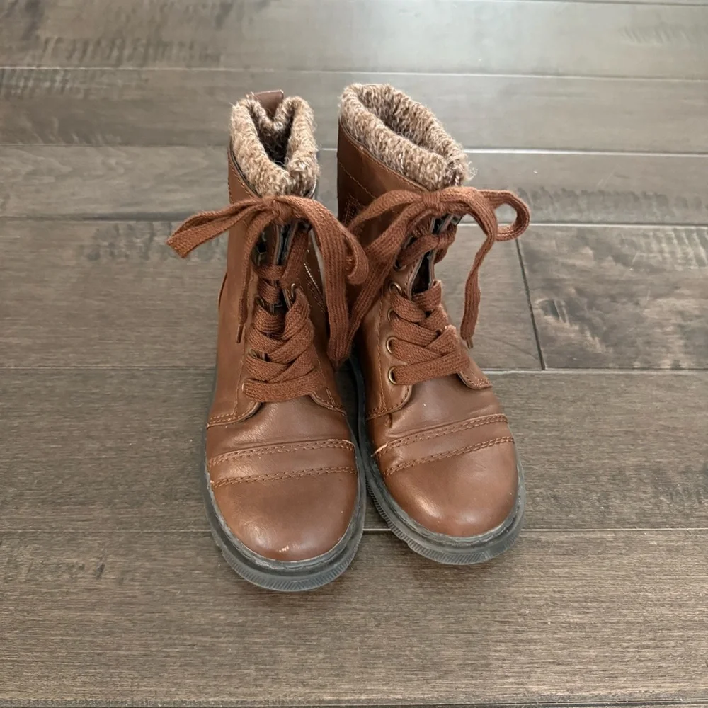 Cupcake Couture Boots Lace up Brown Hiking Winter 12 Girls Kids